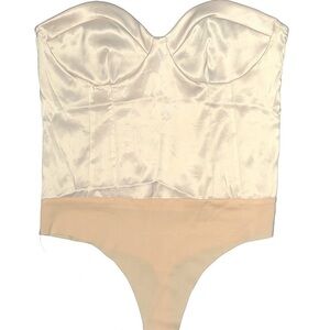 MISSGUIDED bodysuit satin cream size 8/ medium New with Tags NWT